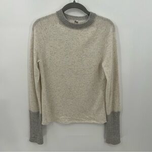 Margaret O’Leary cashmere gray and cream sweater